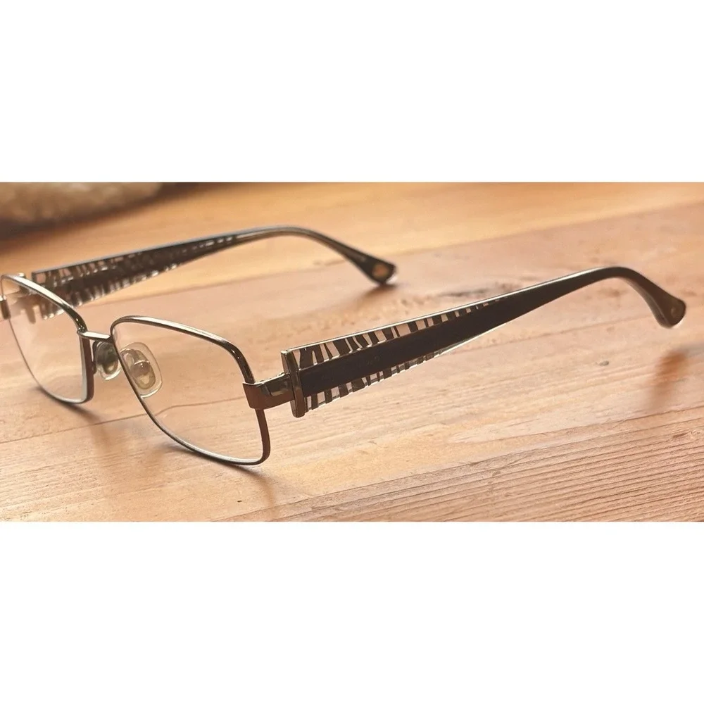 MICHAEL KORS Zebra Stripe Side With Metal Front Frame Women's Eyeglasses MK499